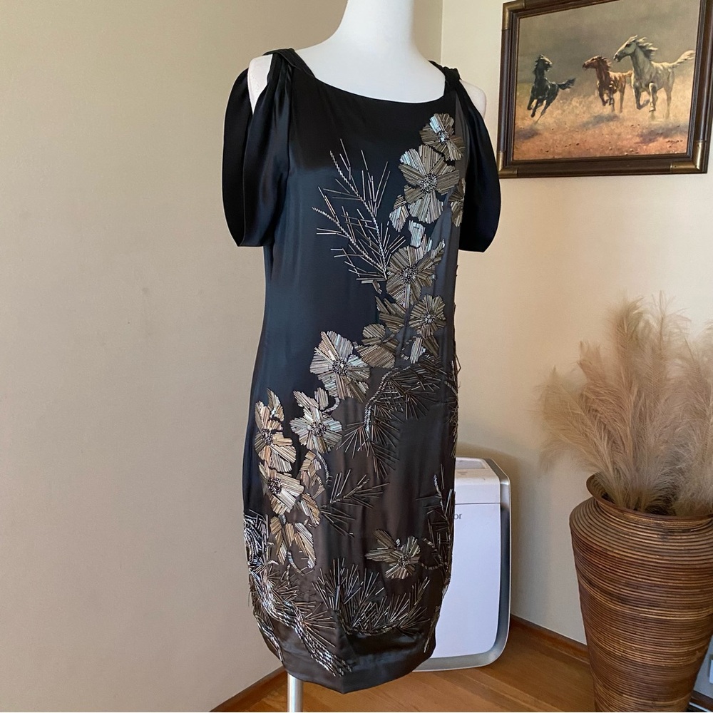 Diane VonFustenberg Silk Black Midi Dress